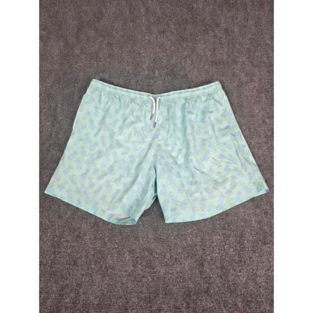 Bermies Mens XL The Classic 6 Inseam Pineapple Print Swim Trunks Mint Green